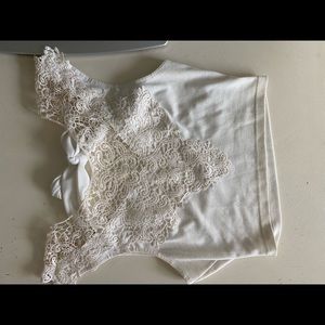 White lace crop top- Charlotte Russe